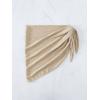 imageOYOANGLE Womens Textured Knot Side Wrap Beach Mini Skirts Bathing Suit Cover Up SkirtApricot