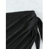 imageOYOANGLE Womens Textured Knot Side Wrap Beach Mini Skirts Bathing Suit Cover Up SkirtBlack