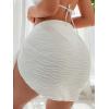 imageOYOANGLE Womens Textured Knot Side Wrap Beach Mini Skirts Bathing Suit Cover Up SkirtWhite