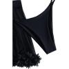 imageOYOANGLE Womens 3 Pieces Swimsuit Halter Triangle Bikini Swimsuit with Mesh Beach Skirt Cover UpBlack