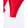 imageOYOANGLE Womens 3 Pieces Swimsuit Halter Triangle Bikini Swimsuit with Mesh Beach Skirt Cover UpRed