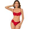 imageOYOANGLE Womens Womens 2 Piece 3D Rose Bikini Swimsuit Spaghetti Strap High Waisted Bathing Suit BeachwearRed