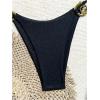 imageOYOANGLE Womens 2 Piece Bikini Set Spaghetti Strap Halter Swimsuit High Cut Bathing SuitsBlack