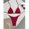 imageOYOANGLE Womens 2 Piece Bikini Set Spaghetti Strap Halter Swimsuit High Cut Bathing SuitsRed