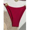imageOYOANGLE Womens 2 Piece Bikini Set Spaghetti Strap Halter Swimsuit High Cut Bathing SuitsRed