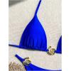 imageOYOANGLE Womens 2 Piece Bikini Set Spaghetti Strap Halter Swimsuit High Cut Bathing SuitsRoyal Blue