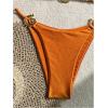 imageOYOANGLE Womens 2 Piece Bikini Set Spaghetti Strap Halter Swimsuit High Cut Bathing SuitsRust Brown
