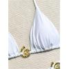 imageOYOANGLE Womens 2 Piece Bikini Set Spaghetti Strap Halter Swimsuit High Cut Bathing SuitsWhite