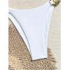 imageOYOANGLE Womens 2 Piece Bikini Set Spaghetti Strap Halter Swimsuit High Cut Bathing SuitsWhite