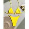 imageOYOANGLE Womens 2 Piece Bikini Set Spaghetti Strap Halter Swimsuit High Cut Bathing SuitsYellow