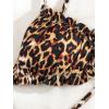 imageOYOANGLE Womens 2 Piece Bikini Sets Leopard Print Spaghetti Strap Tie Side Bathing Suit Swimsuit SwimwearBlack and Brown