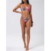 imageOYOANGLE Womens 2 Piece Swimsuit Leopard Print Halter Neck Tie Back Bathing Suit Triangle Bikini SetMulticolor