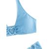 imageOYOANGLE Womens 2 Pieces Bikini Swimsuit Set Cute Heart Ring Textured Halter Bikini SwimwearPastel Blue