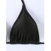 imageOYOANGLE Womens 3 Piece Triangle Halter Bikini Swimsuit with Mesh Beach Skirt Cover Up SwimwearBlack