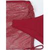 imageOYOANGLE Womens 3 Piece Triangle Halter Bikini Swimsuit with Mesh Beach Skirt Cover Up SwimwearBurgundy