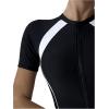 imageOYOANGLE Womens Colorblock Zipper Front Sport One Piece Swimsuit Shorts Romper Bathing Suit SwimwearBlack