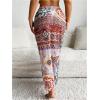 imageOYOANGLE Womens Graphic Print Swimsuit Cover Up Skirts High Waist Long Bikini Wraps Sarong Bathing SuitMulticolor