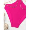 imageOYOANGLE Womens One Piece Swimsuit Ring Linked Cut Out Bathing Suit High Cut SwimwearHot Pink