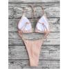 imageOYOANGLE Womens Sexy One Piece Swimsuit Criss Cross String Bikini Swimsuits Thong Bathing SuitsDusty Pink