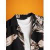 imageOYOANGLE Boys 2 Piece Outfits Hawaii Vacation Paisley Print Button Down Shirt and Shorts SetBlack Tropical