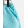 imageOYOANGLE Boys Colorblock Letter Drawstring Waist Straight Leg Shorts with PocketsPink Blue