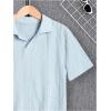 imageOYOANGLE Boys Short Sleeve Collar Neck Cable Knitted Solid Plain Golf Uniform ShirtBlue