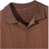 imageOYOANGLE Boys Short Sleeve Collar Neck Cable Knitted Solid Plain Golf Uniform ShirtBrown