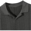 imageOYOANGLE Boys Short Sleeve Collar Neck Cable Knitted Solid Plain Golf Uniform ShirtDark Grey