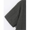 imageOYOANGLE Boys Short Sleeve Collar Neck Cable Knitted Solid Plain Golf Uniform ShirtDark Grey