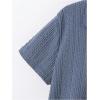 imageOYOANGLE Boys Short Sleeve Collar Neck Cable Knitted Solid Plain Golf Uniform ShirtDusty Blue