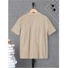 imageOYOANGLE Boys Short Sleeve Collar Neck Cable Knitted Solid Plain Golf Uniform ShirtKhaki