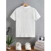 imageOYOANGLE Boys Short Sleeve Collar Neck Cable Knitted Solid Plain Golf Uniform ShirtWhite