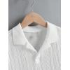 imageOYOANGLE Boys Short Sleeve Collar Neck Cable Knitted Solid Plain Golf Uniform ShirtWhite