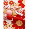 imageOYOANGLE Girls 2 Piece Outfits Bow Knot Floral Print Short Sleeve Tie Front Top Sleeveless Cute Cami Dresses SetsOrange Floral