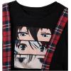 imageOYOANGLE Girls 2 Piece Outfits TShirt ampamp Overall Skirt Set Clothing SetsBlack and Red