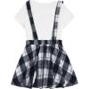 imageOYOANGLE Girls 2 Piece Outfits TShirt ampamp Overall Skirt Set Clothing SetsBlue and White