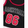 imageOYOANGLE Girls 3 Piece Outfit Letter Graphic Basketball Tank Top and Track Shorts with Crop TopBlack Red
