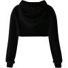 imageOYOANGLE Girls Long Sleeve Drop Shoulder High Low Asymmetrical Hem Crop Hoodie TopBlack
