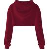 imageOYOANGLE Girls Long Sleeve Drop Shoulder High Low Asymmetrical Hem Crop Hoodie TopBurgundy
