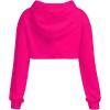 imageOYOANGLE Girls Long Sleeve Drop Shoulder High Low Asymmetrical Hem Crop Hoodie TopHot Pink
