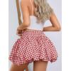 imageOYOANGLE Womens Bubble Checkered Tie Bow Front Y2k Mini SkirtsRed