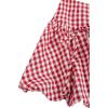 imageOYOANGLE Womens Bubble Checkered Tie Bow Front Y2k Mini SkirtsRed