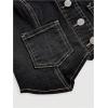 imageOYOANGLE Womens Button Front Denim Vest Tank Top Scoop Neck Sleeveless Jean WaistcoatBlack