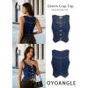 imageOYOANGLE Womens Button Front Denim Vest Tank Top Scoop Neck Sleeveless Jean WaistcoatBlue