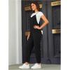 imageOYOANGLE Womens Causal Sleeveless Harem Leg Suspender Cami Jumpsuit Long Romper with PocketsBlack