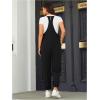 imageOYOANGLE Womens Causal Sleeveless Harem Leg Suspender Cami Jumpsuit Long Romper with PocketsBlack
