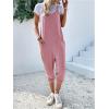 imageOYOANGLE Womens Causal Sleeveless Harem Leg Suspender Cami Jumpsuit Long Romper with PocketsDeep Pink