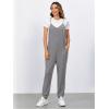 imageOYOANGLE Womens Causal Sleeveless Harem Leg Suspender Cami Jumpsuit Long Romper with PocketsGrey