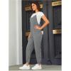 imageOYOANGLE Womens Causal Sleeveless Harem Leg Suspender Cami Jumpsuit Long Romper with PocketsGrey