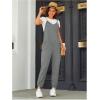 imageOYOANGLE Womens Causal Sleeveless Harem Leg Suspender Cami Jumpsuit Long Romper with PocketsGrey